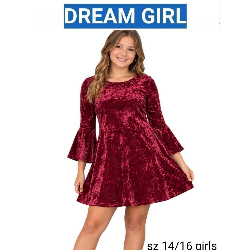 Velvet Burgundy Belle Sleeve Skater Fairy Hippie Bohemian Holiday Dress Sale!